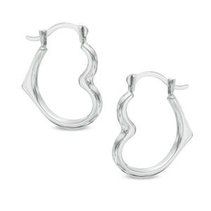 ZALES 14K white gold heart earrings